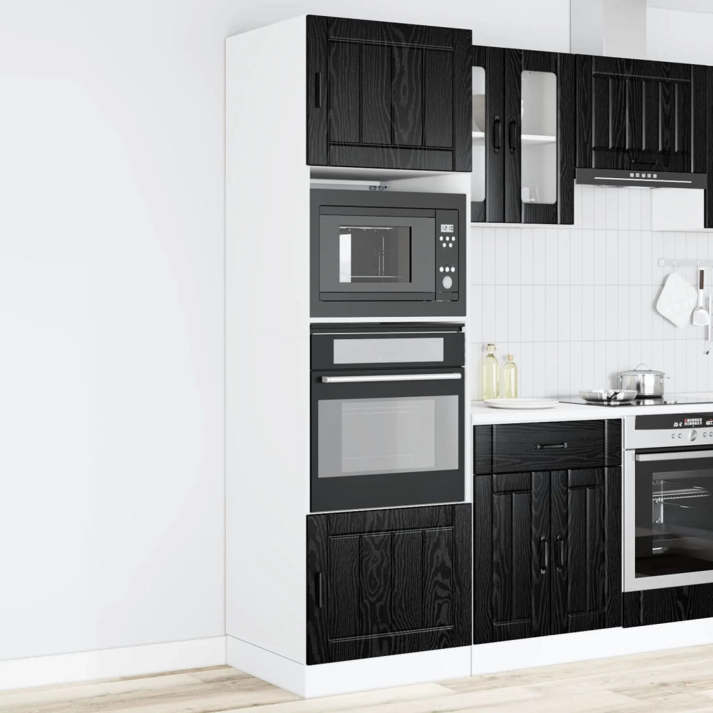 Armadio per forno Rovere Nero 60 x 57 x 207 cm 3417316