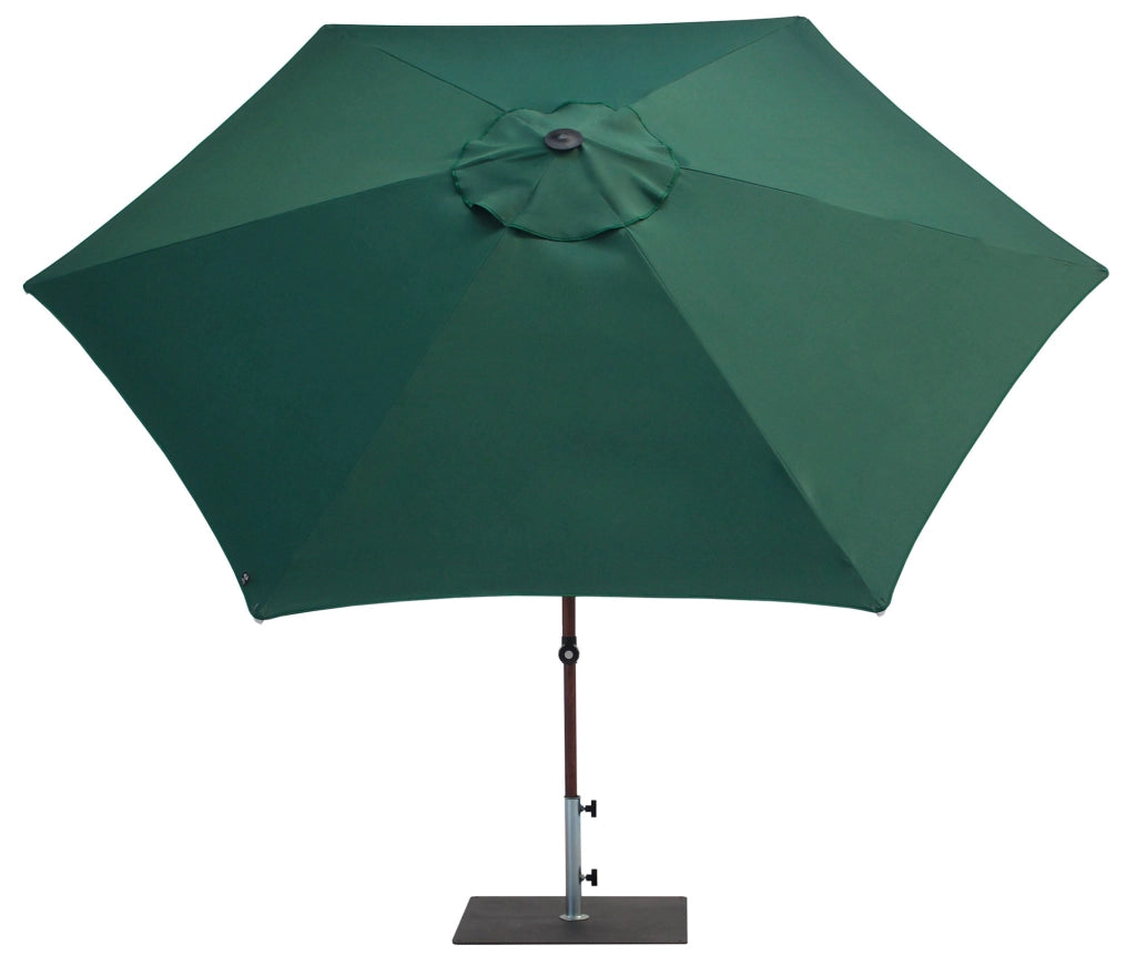 Ombrellone da Giardino Ø3 m Palo Ø38 mm in Alluminio Effetto Legno Tessuto Poliestere Trend Wood Verde