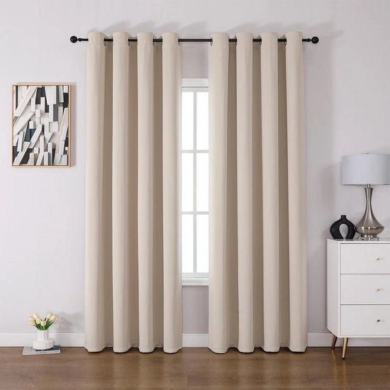 Set di tende di oscuramento 245 x 140 cm - Pacchetto da 2 - Isolamento termico - Strettamente sigillante - Lavabile - Blocca 85-95% della luce - Tende di oscuramento