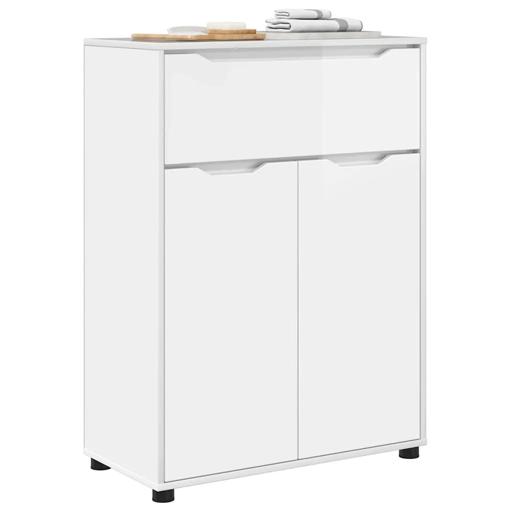 Mobile da Bagno con cassetto Bianco Lucido 72,5 x 36,5 x 100 cm