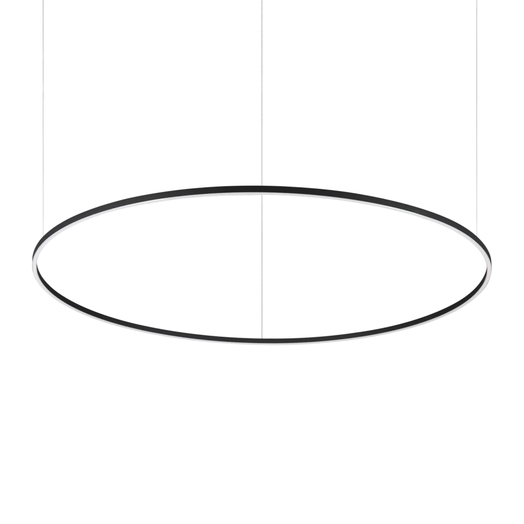 ORACLE SLIM ROUND SOSPENSIONE LED SMD 83 W On-Off 7850 lm 2700 K D.150CM NERO