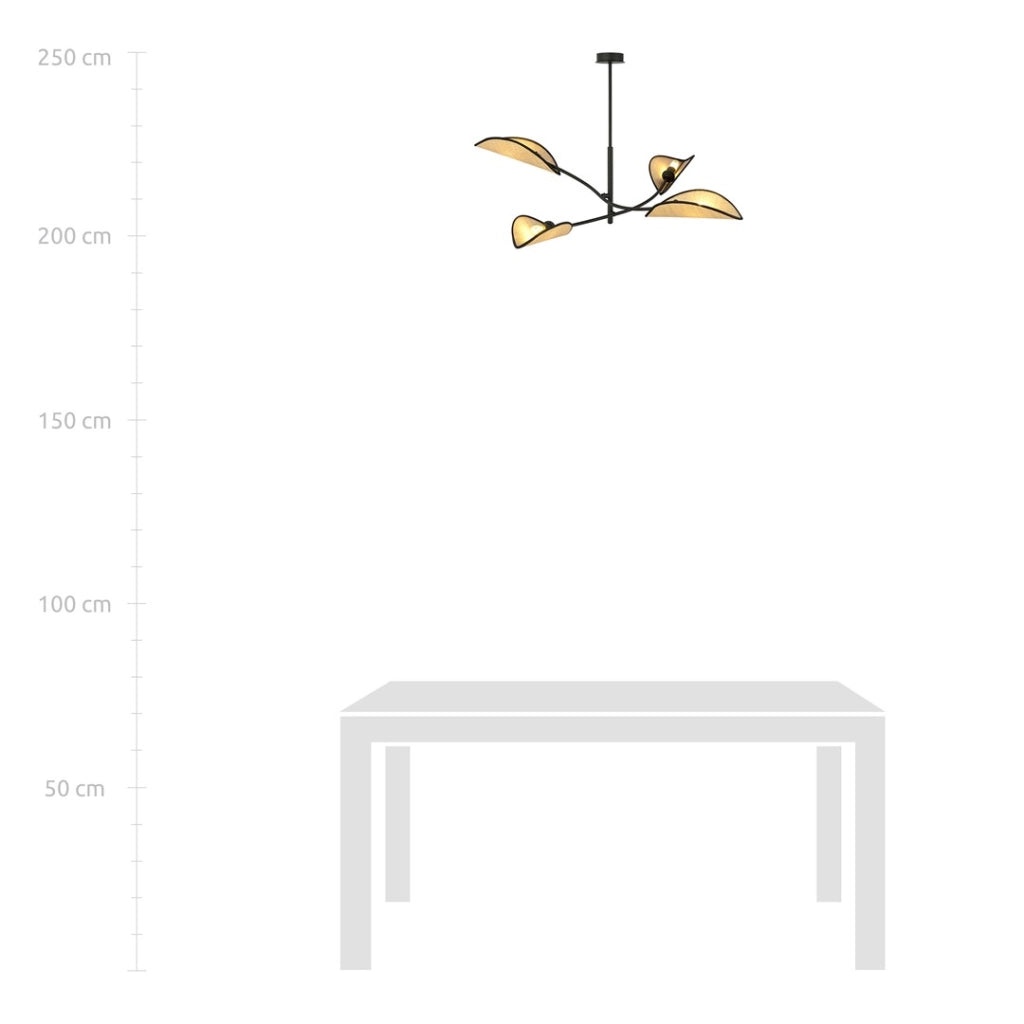 Plafoniera Emibig Lotus 4xE14 nero rattan 102cm IP20