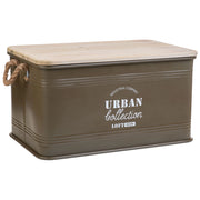 Baule in metallo verde 60x38x33h cm