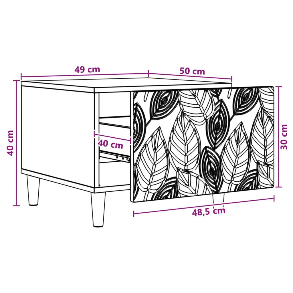 Tavolino da salotto Grigio Cemento 50 x 49 x 40 cm 895198