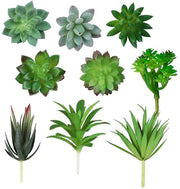 Collezioni di 9 pezzi di piante artificiali, piante decorative, piante artificiali naturali, piante artificiali verdi per decorazione su finestre, soggiorno, ufficio, giardino.