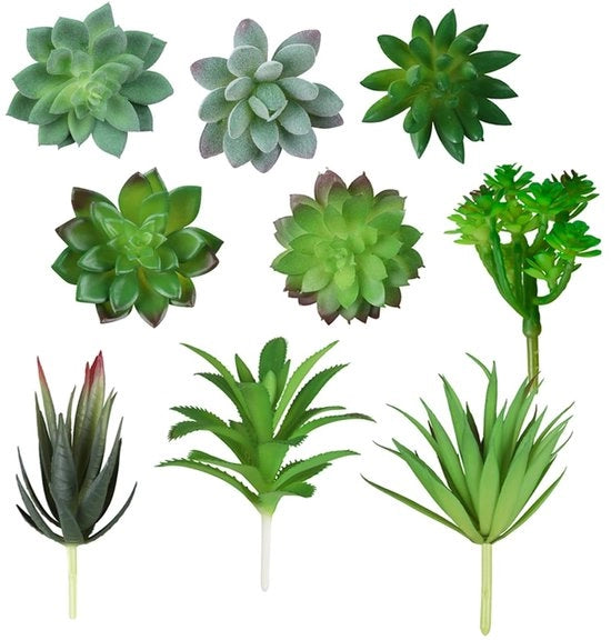 Collezioni di 9 pezzi di piante artificiali, piante decorative, piante artificiali naturali, piante artificiali verdi per decorazione su finestre, soggiorno, ufficio, giardino.