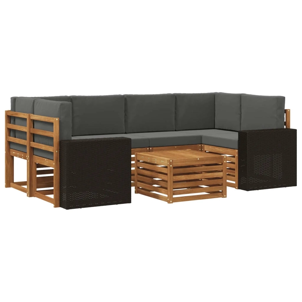 Set di divani da esterno 7 pz Naturale e Antracite 3384093
