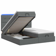 Letto Ottomano con Materasso e LED Grigio Scuro 160 x 200 cm 3458431