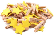 Wasknijpers in legno da 50 pezzi - Fotoclips mini - Decorazione artigianale - Dimensioni 3 x 0,4 cm - Clips decorativi