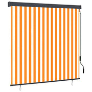 vidaXL Tenda a Rullo Esterna Arancione e bianco 180 x 250 cm Tessuto