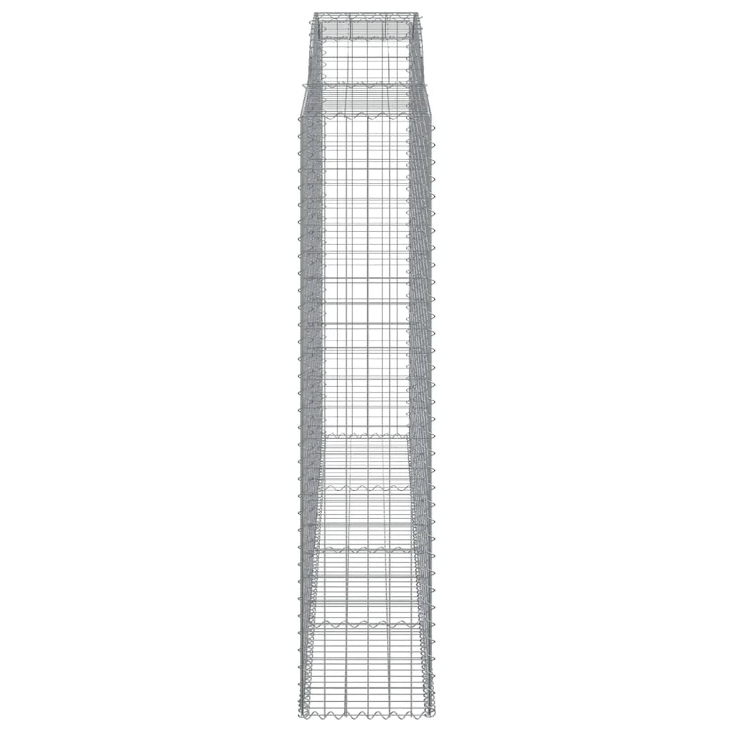 Set di 2 gabbioni ad arco per recinzione gabbia o muro di contenimento 300 x 50 x 220/240 cm ferro zincato argento 02_0041379