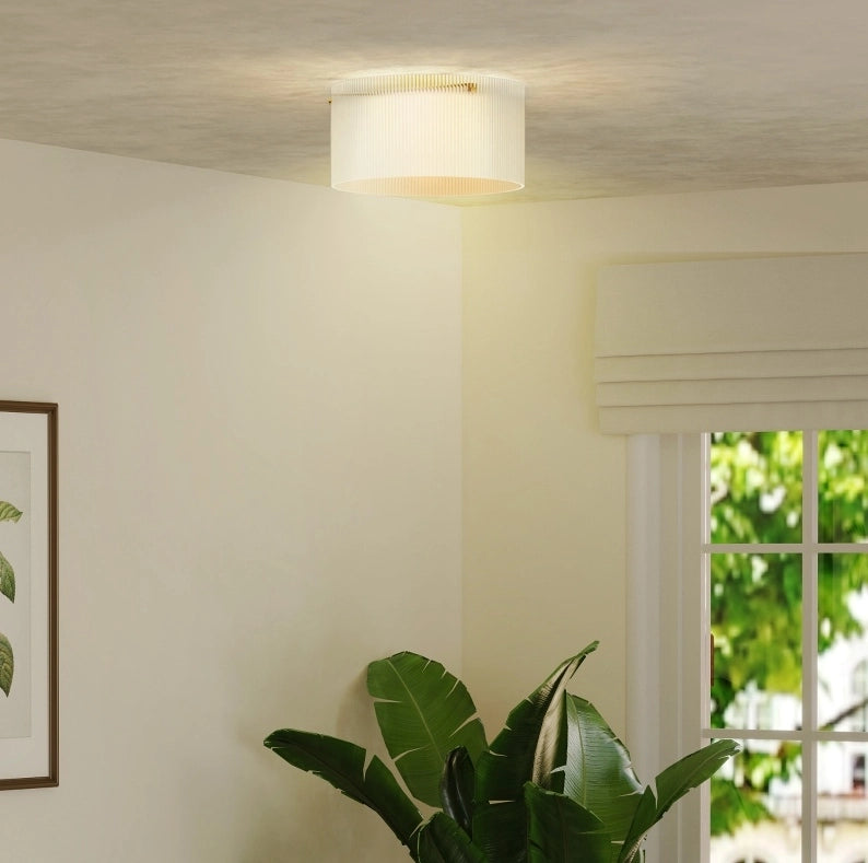 Plafoniera interna 32x32x16,5 cm in metallo e acrilico trasparente, E27,