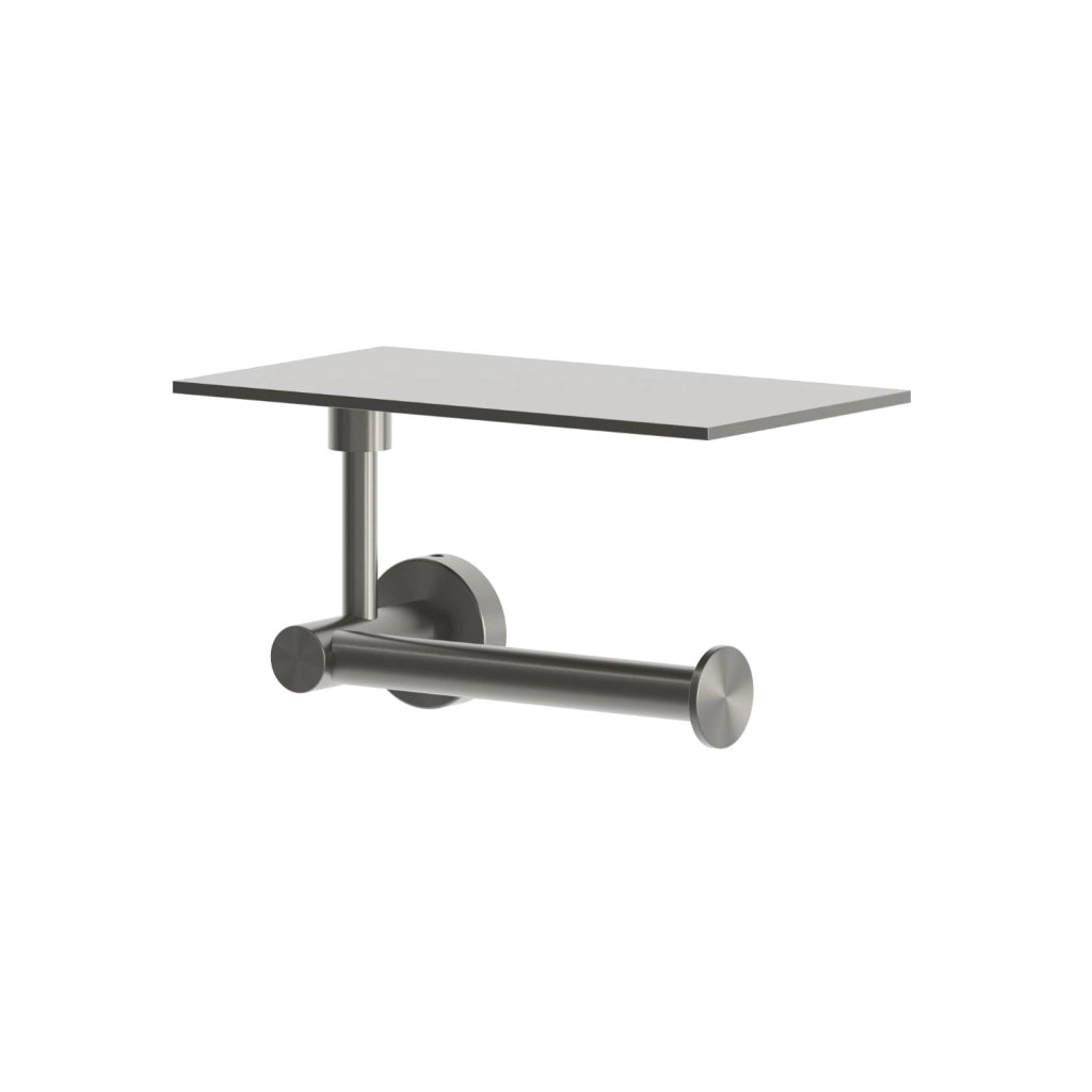 SINED Porta rotolo carta igienica inox satinato in acciaio inox resistente e duraturo per arredo bagno moderno – modello PORTA-ROTOLO-APPOGGIO-LEVANTE-CANNA-FUCILE