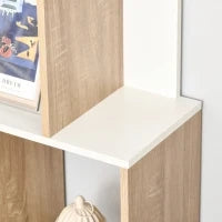 Mobile Libreria a 8 Ripiani per Soggiorno e Camera da Letto, in Legno, 100x27x124 cm, Rovere e Bianco