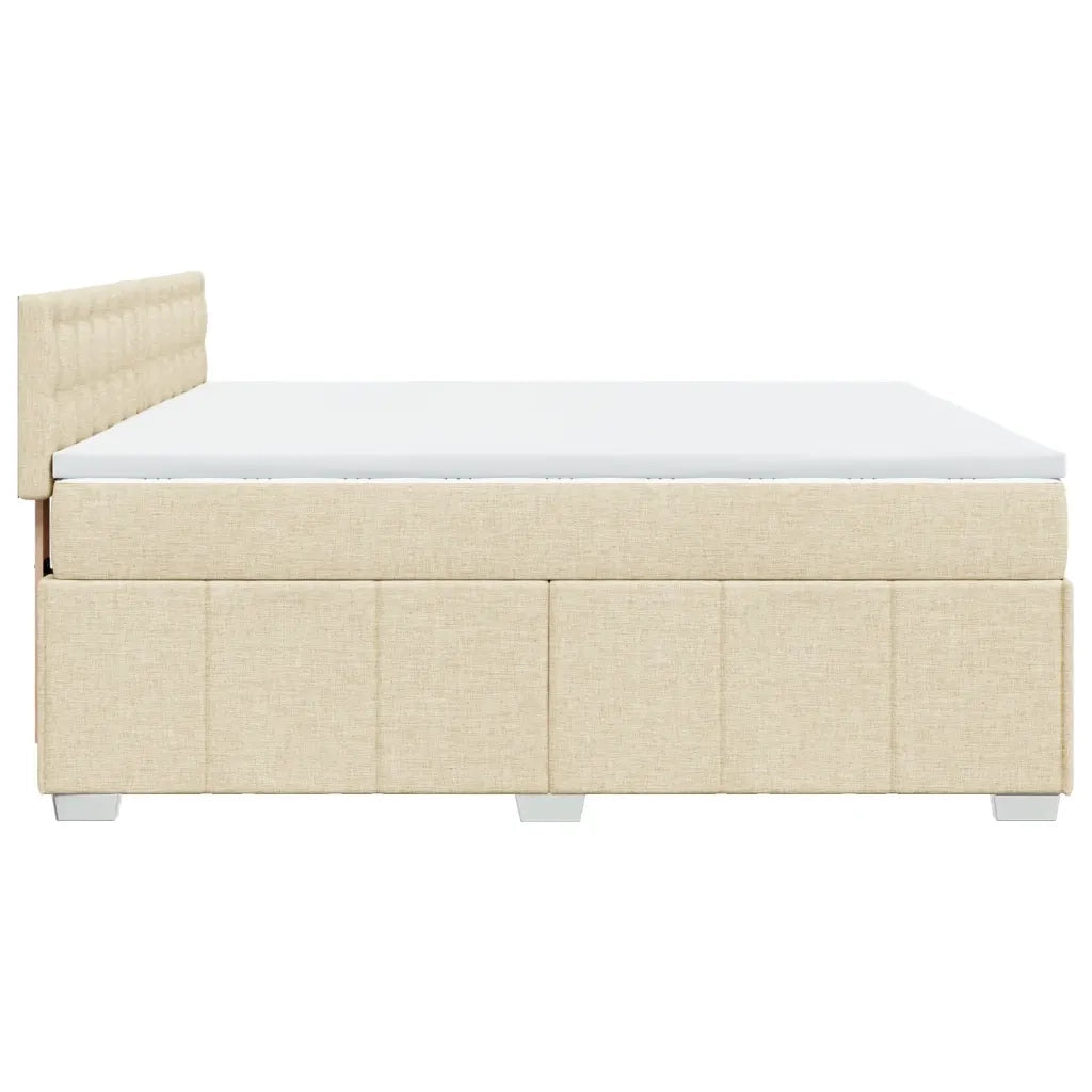 vidaXL Giroletto a Molle con Materasso Crema 180x200 cm in Tessuto