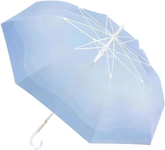 Paraplu Transparante con Manico Lungo e Progetto Antivento - 86 cm - 8 Viti - Grande Visiera - Diverse Colori
