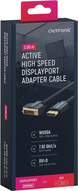 Cavo Monitor DisplayPort Maschio a DVI-D Maschio 2 m Blu
