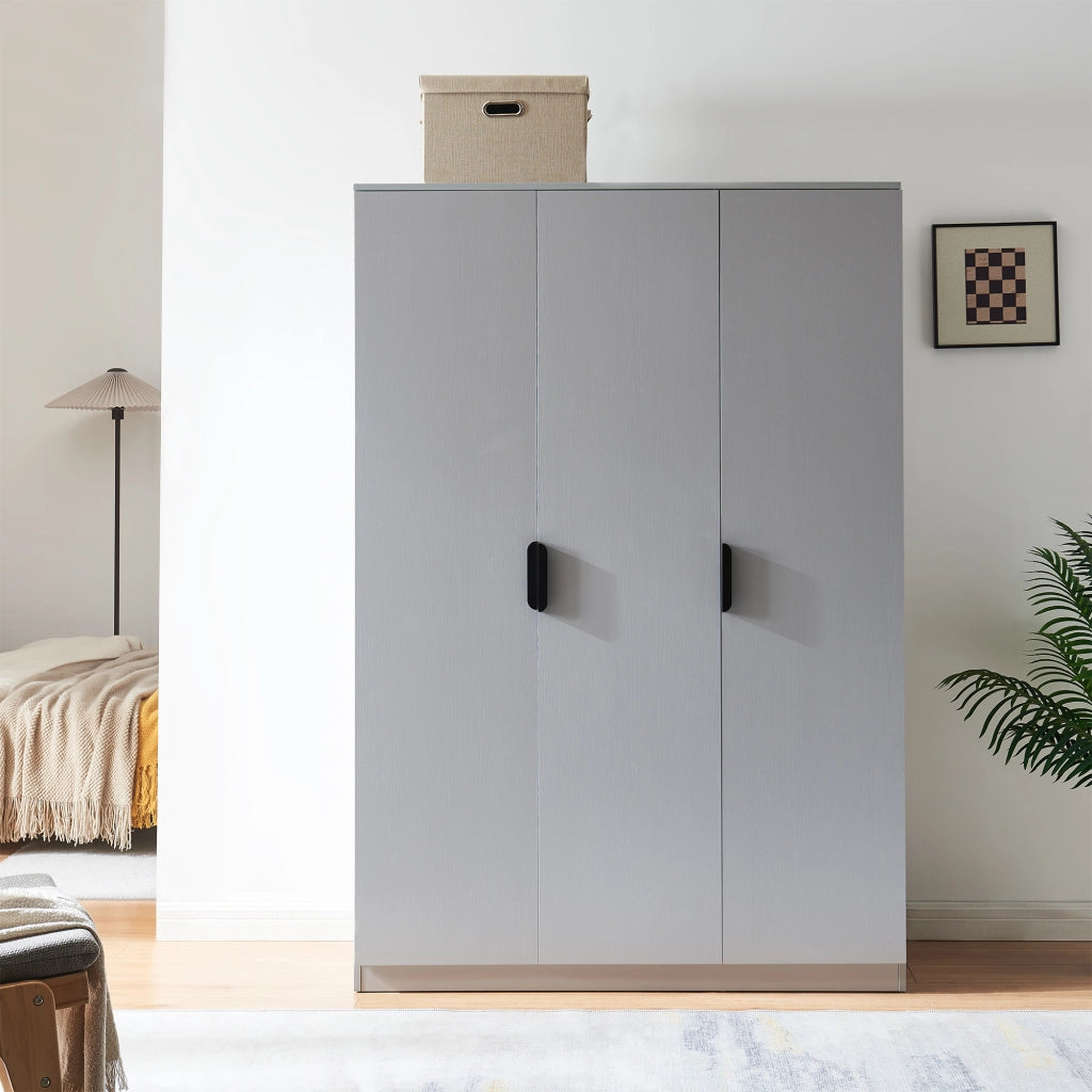 Armadio Guardaroba Eiselfing con 4 Scomparti 176 x 120 x 52 cm Grigio [en.casa]