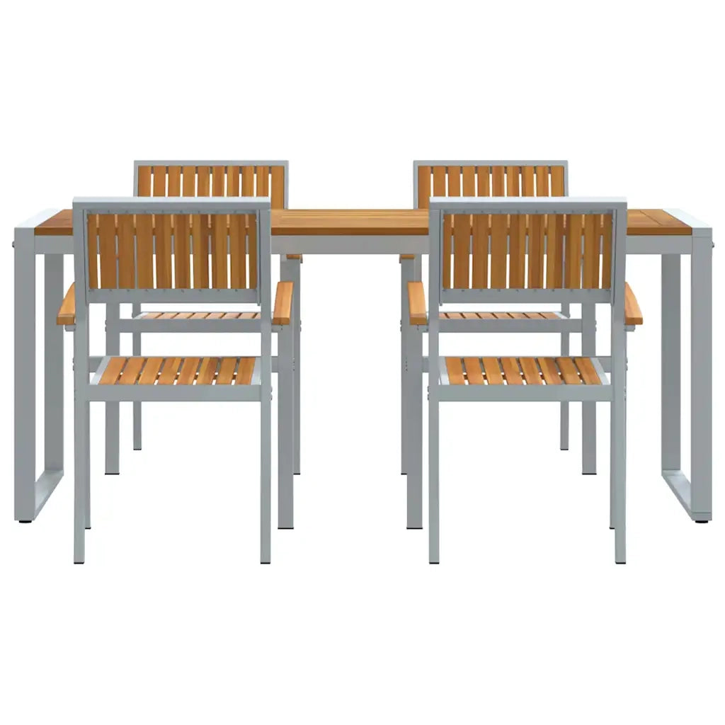 Set da Pranzo per Giardino 5 pcs Grigio 3284371