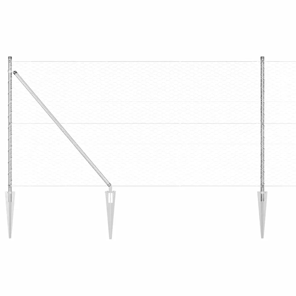 Palo della recinzione Argento 50 x 1 m (maglia da 36 mm)