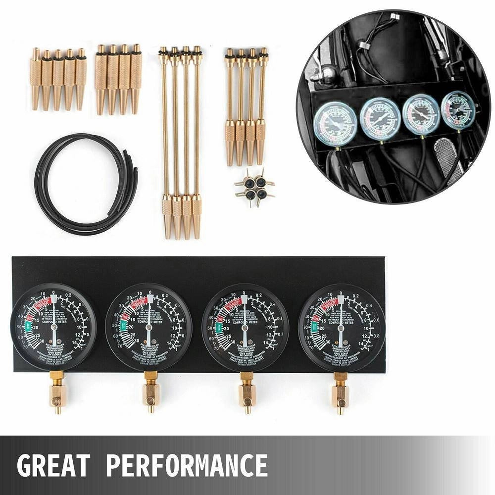Trade Shop - Set Sincronizzatore Carburatore Misurazione Vuoto Pressione Vacuometro -