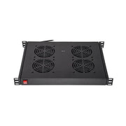 Ripiano link per armadi rack19 con 4 ventole nero 4 agganci 483x330x44mm con termostato - LKFAN4R
