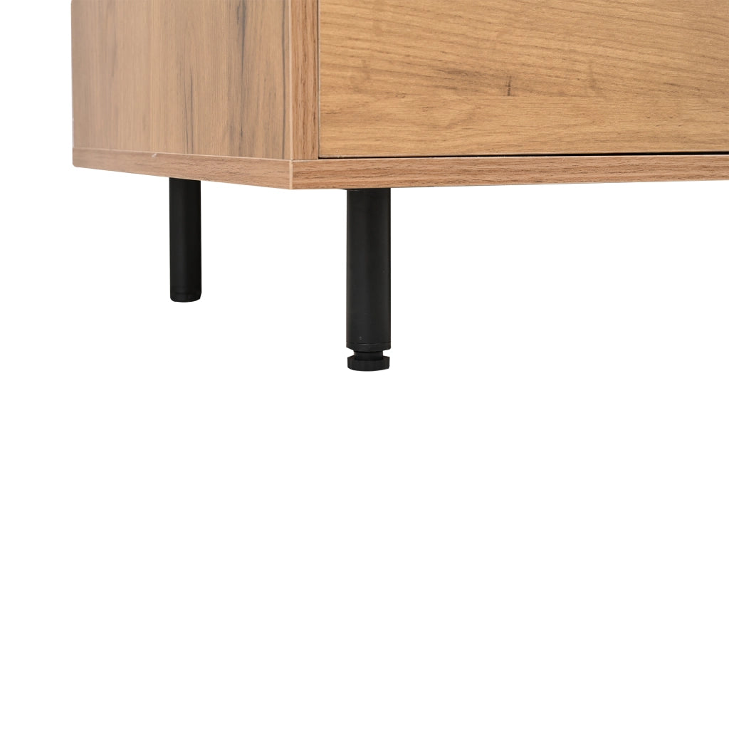 Parete TV con 3 vani chiusi e ripiani aperti, 187,5 x 40 x 167 cm, legno e nero