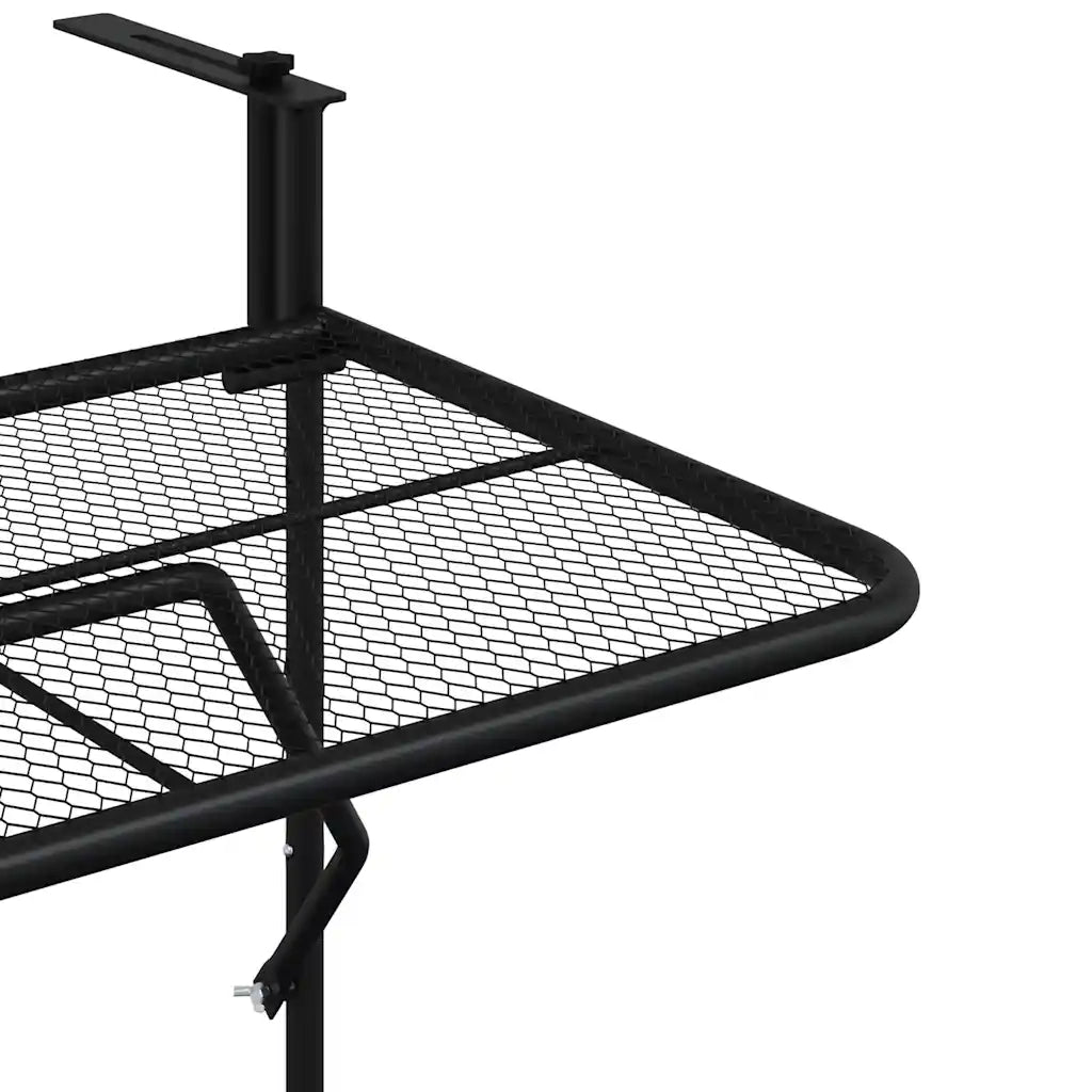 Tavolo da Balcone Nero 60x40 cm in Acciaio 325924