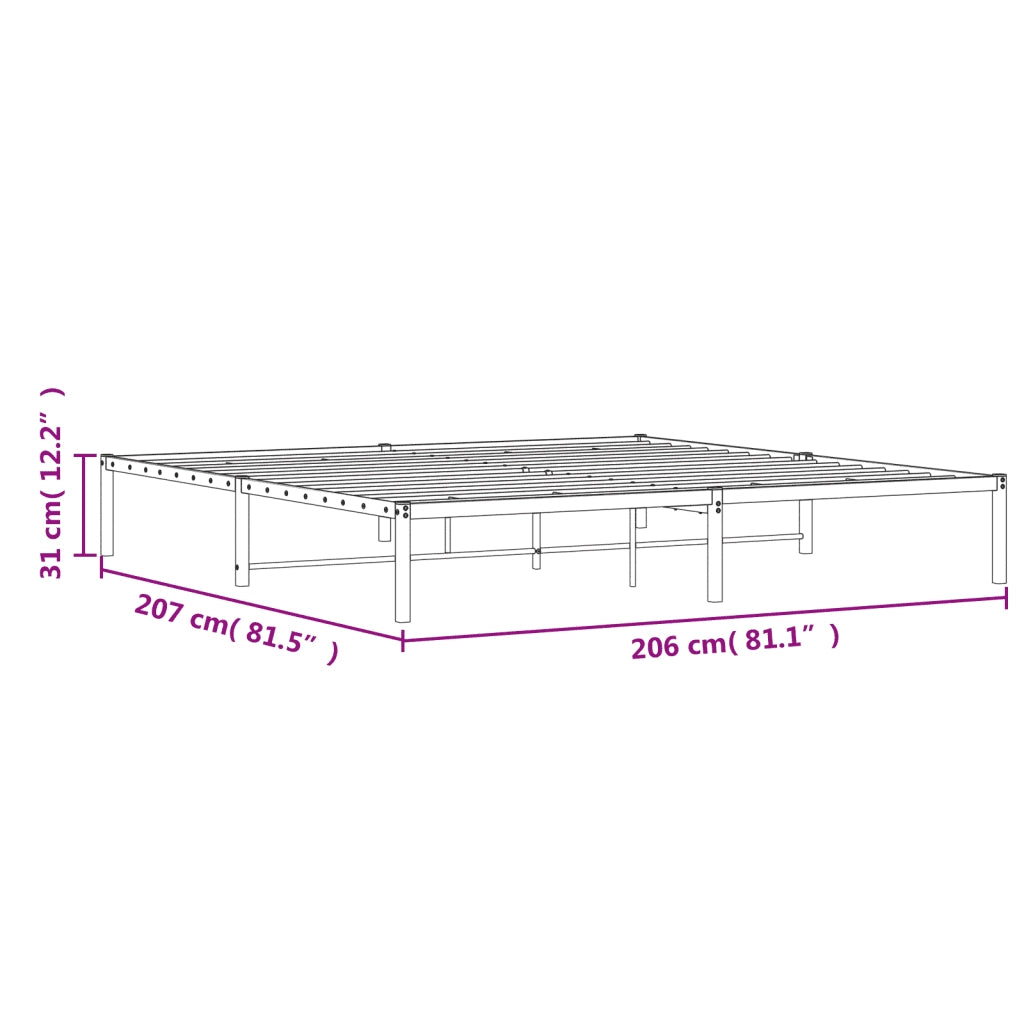 vidaXL Giroletto in Metallo Nero 200x200 cm