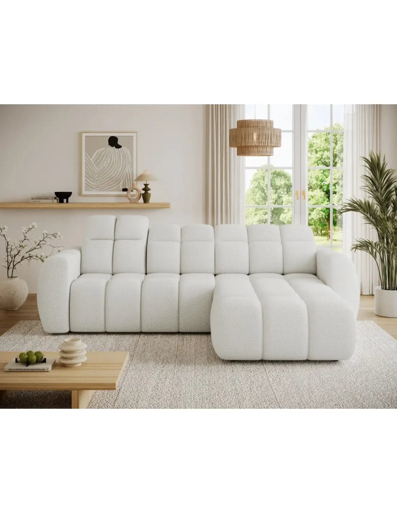 Divano angolare elettrico FANOTI 3 posti beige – angolo destro – versione 2