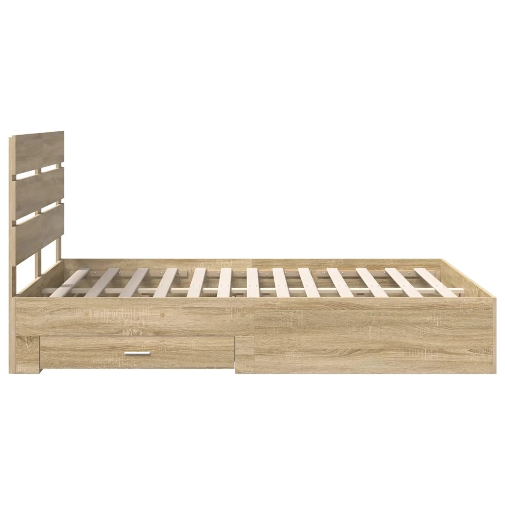 Struttura del letto con cassetto Rovere Sonoma 150 x 200 cm 3411960