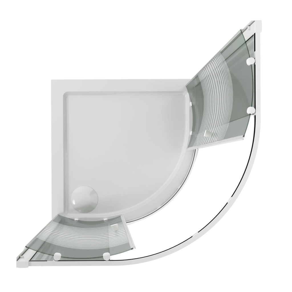 Box Doccia Bianco Semicircolare 80x80 CM H185 Vetro Serigrafato mod. Blanc