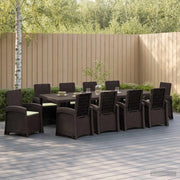 Set da Pranzo per Giardino 11 pz Marrone e Crema PP 3430171