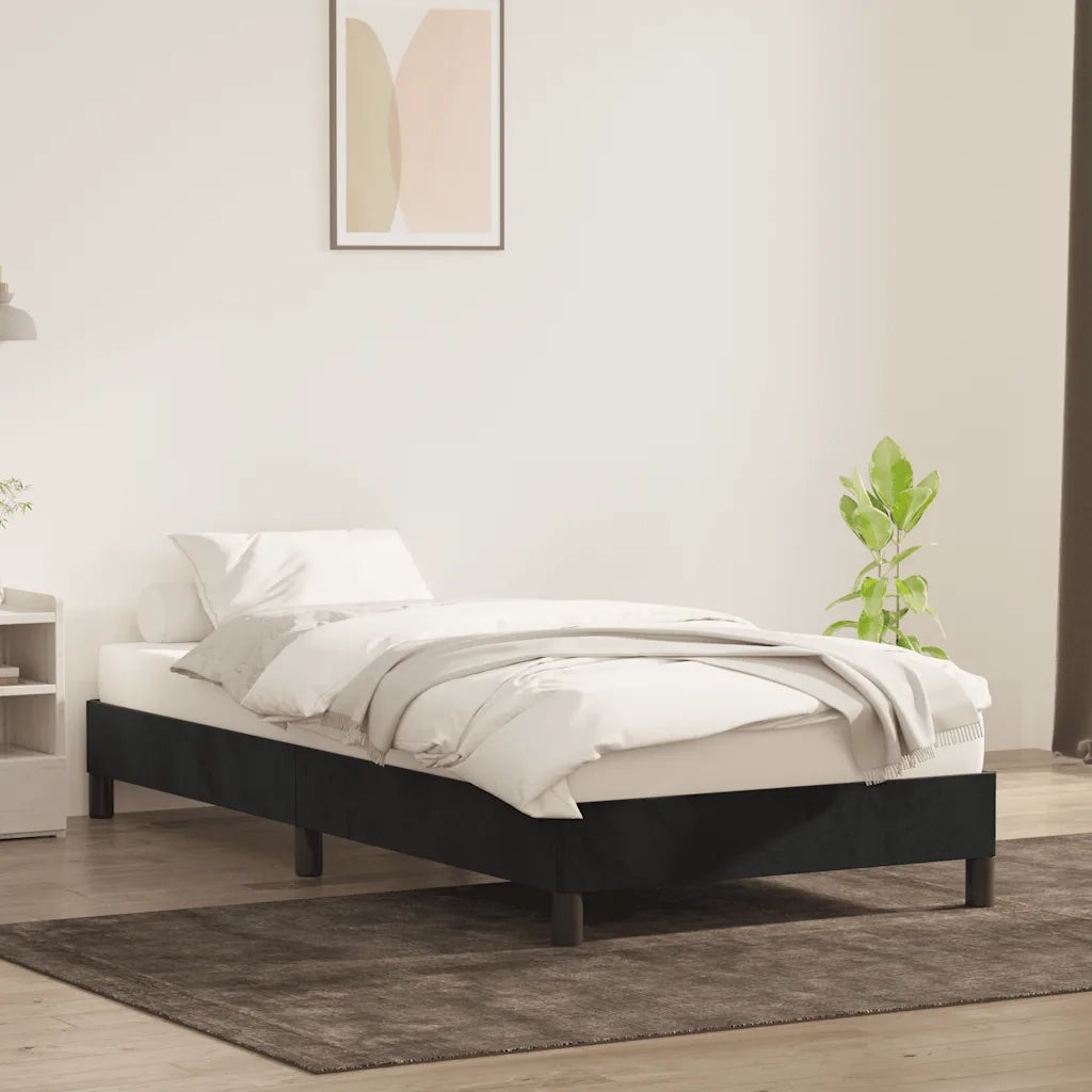 vidaXL Giroletto senza Materasso Nero 100x220 cm in Velluto
