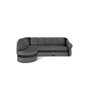 Divano angolare sinistro convertibile BENANA 250 cm grigio e nero con contenitore