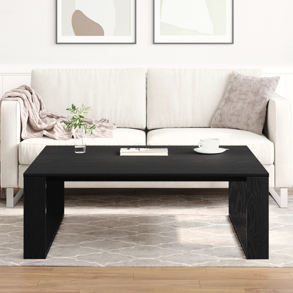 Tavolino da caffÃ¨  Nero Rovere 100x100x35 cm in legno ingegnerizzato