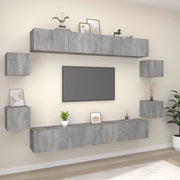 Set Mobili Porta TV 8pz Grigio Sonoma in Legno Multistrato 3114228