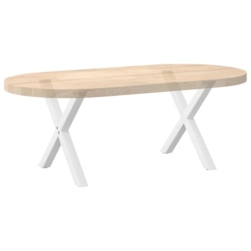 Set di 2 gambe regolabili per tavolino da caffè a forma di X 50 x 43 cm design moderno acciaio bianco 02_0057170