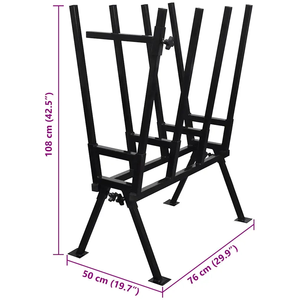 Cavalletto Verniciato a Polvere Nero per Segare Legno 141334