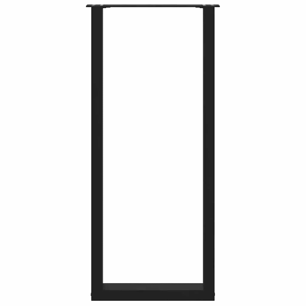 Set di 2 gambe regolabili per tavolo da bar a forma di U 40 x 110-111 cm in acciaio verniciato a polvere nero 02_0057480