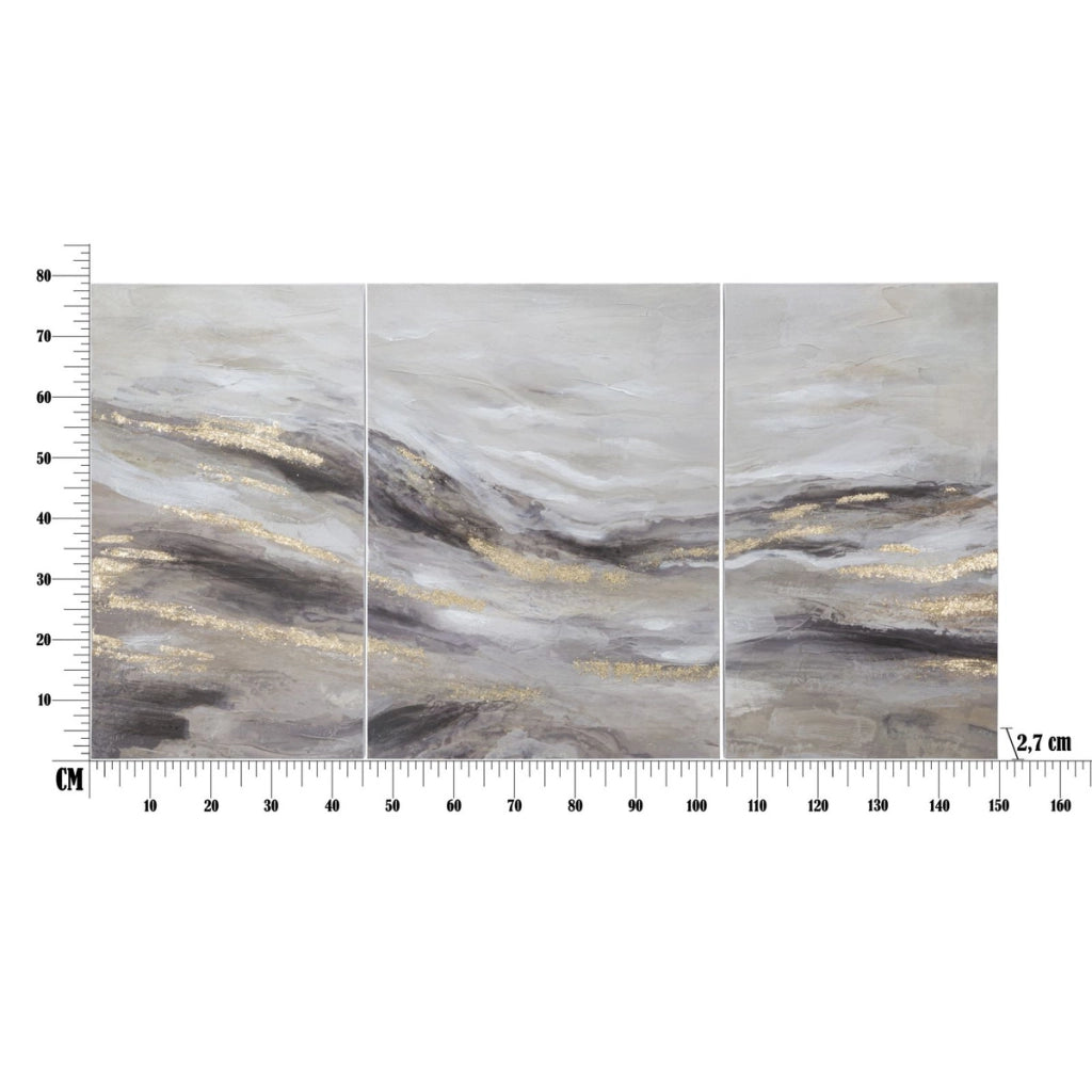 Stampa su Tela Marmo 2, Multicolore, Legno, 150x2,7x80 cm