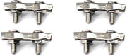 Fermo Cavo a Doppia Clip - Supporto Cavo - Connettore Cavo - Acciaio Inossidabile - M6 - Pacchetto da 4 Unità - Fermo Cavo