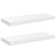2 pz Scaffali a Parete | Ripiano a parete | Mensole a Parete Bianco Lucido 60x23,5x3,8 cm in MDF