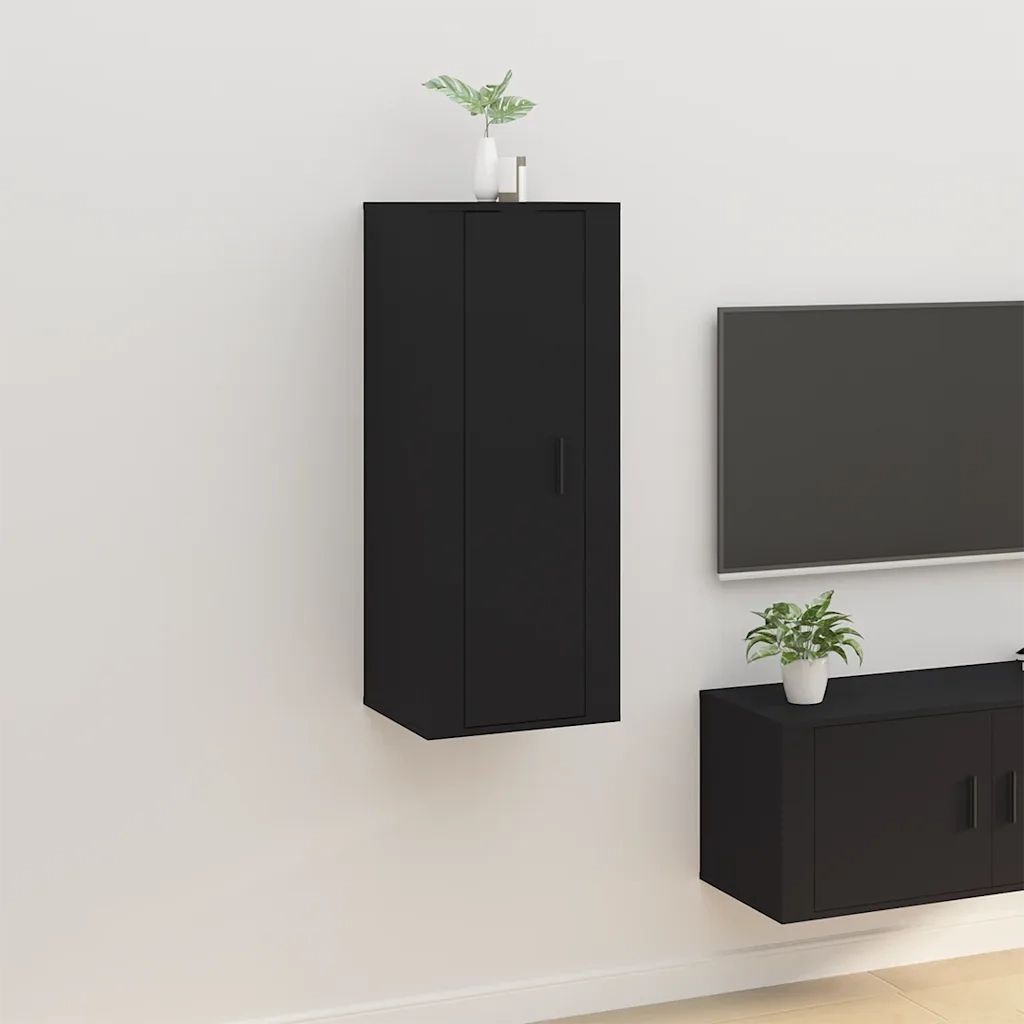 Mobile Porta TV a Parete-Mobile per TV-Credenza TV Nero 40x34,5x100 cm
