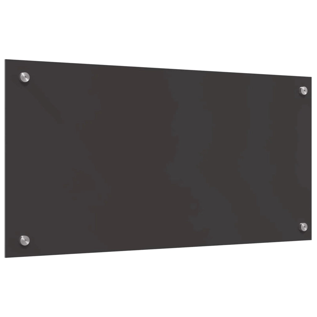 Paraschizzi moderno per cucina 80 x 40 cm resistente e facile da installare in vetro temperato grigio scuro 02_0058450
