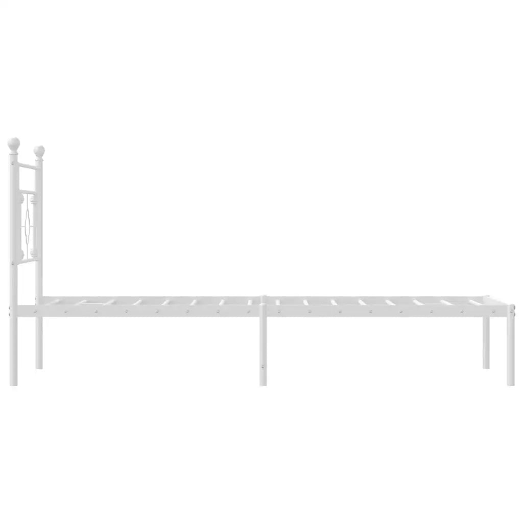 Giroletto con Testiera Metallo Bianco 100x200 cm 374383