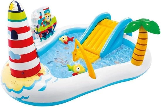 Centro di gioco per bambini con piscina gonfiabile e gioco da pesca