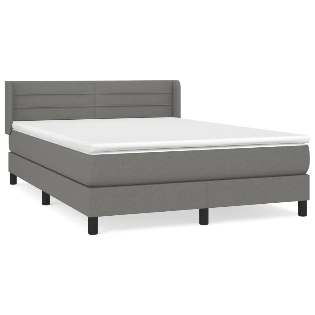 Giroletto a Molle con Materasso Grigio Scuro 140x190 cm Tessuto 3129786
