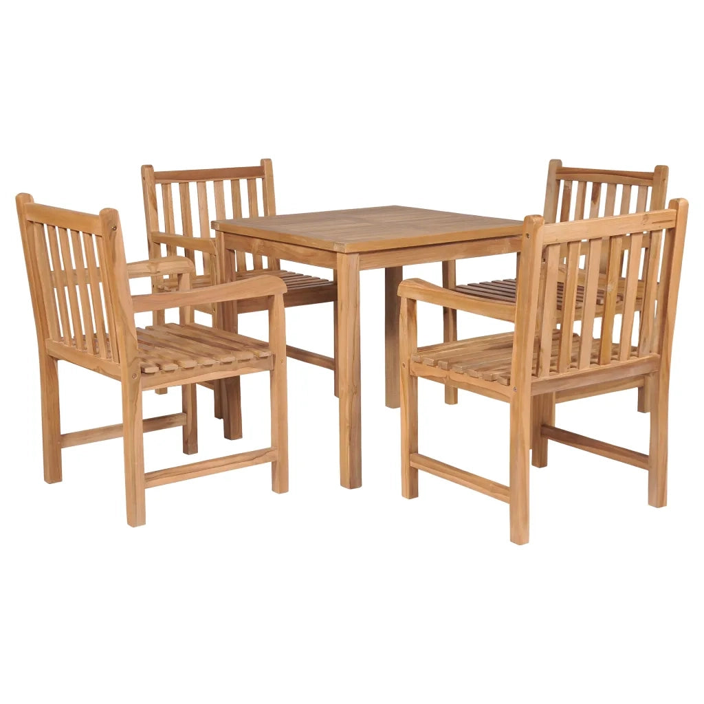 Set da Pranzo per Esterni 5 pz Legno Massello di Teak cod mxl 41858