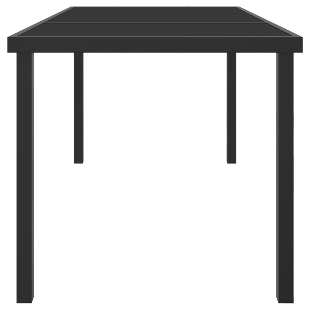Tavolo Giardino Nero 160x80x73 cm Vetro Temperato